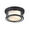 Z-Lite Willow 2 Light Flush Mount, Matte Black, Inner White & Outer Clear 426F12-MB - alternate 2